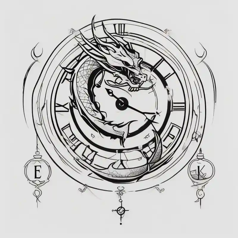 minimalist style Ideas de tatuajes de bolsa de dinero en 2025 about Dark cancer zodiac sign tattoo with dragon and clock and money on background glitter tattoo